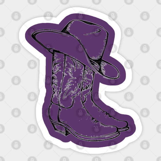 Western Era - Cowboy Boots and Hat Sticker by The Black Panther